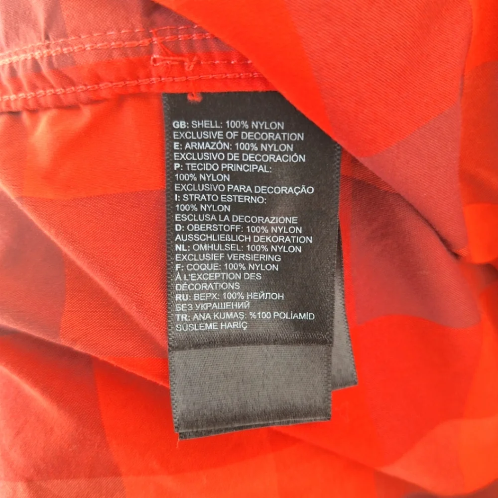 The North Face men's lightweight red orange plaid short-sleeved button-down - XL